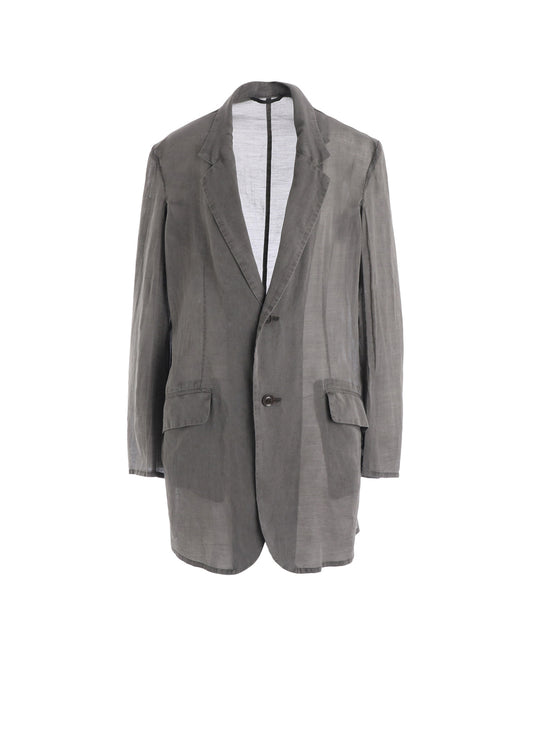 CUPRO/COTTON GARMENT DYED 2 BUTTON TAILORED JACKET