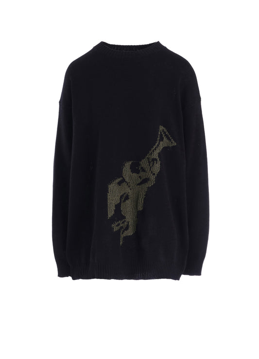 TOY GLITER JACQUARD LONG SLEEVE PULLOVER