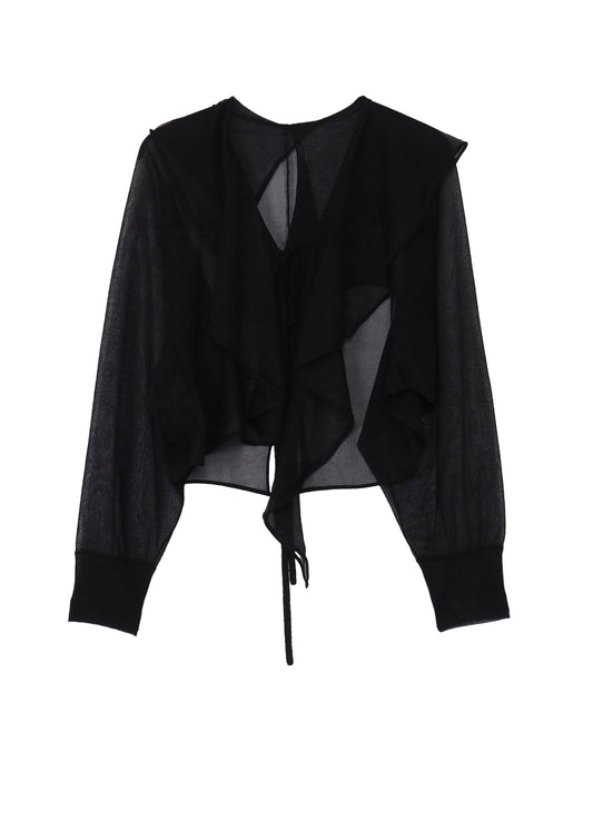 SHEER JERSEY BOLERO W/ STRING