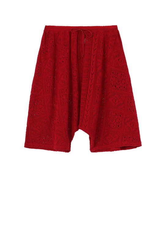 MEXICAN TILE PATTERN KNIT HALF PANTS