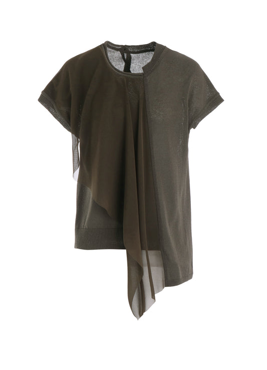 POLYESTER TULLE ASYMMETRIC PULLOVER