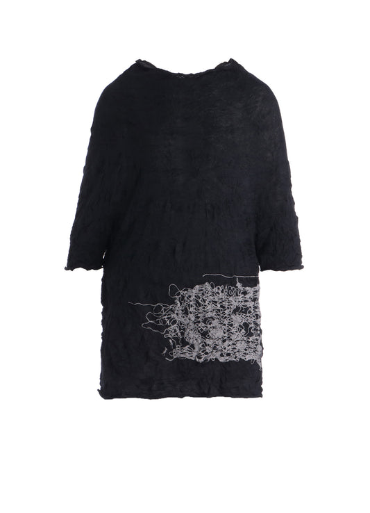 WRINKLED HALF SLEEVE PULLOVER
