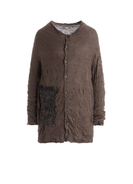 WRINKLED OFF NECK LONG SLEEVE CARDIGAN