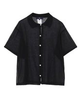 ALLONGE SHEER OPEN COLLAR KNIT