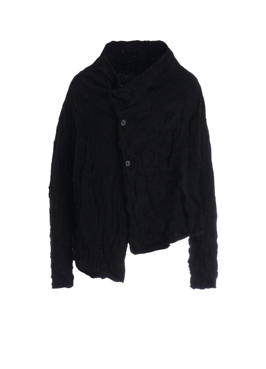 STRIPE CIRCLE LINKS 3-BUTTON CARDIGAN