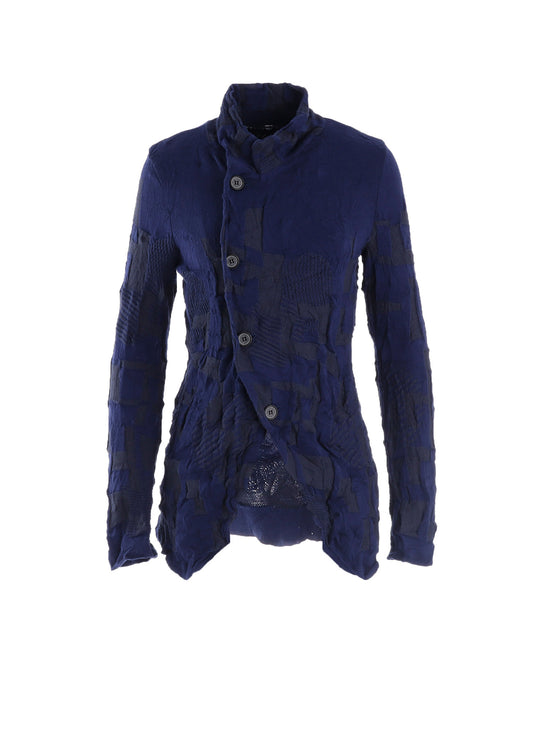 STRIPE CIRCLE LINKS 4-BUTTON JACKET