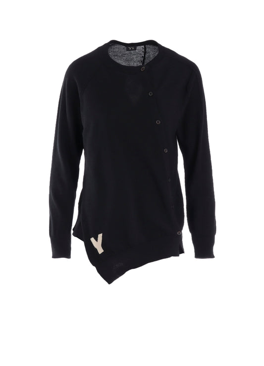 "Y" INTERSIA JERSEY LONG SLEEVE CARDIGAN