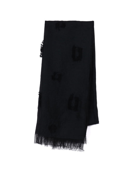 CUT SILK JACQUARD DOT CUT SCARF