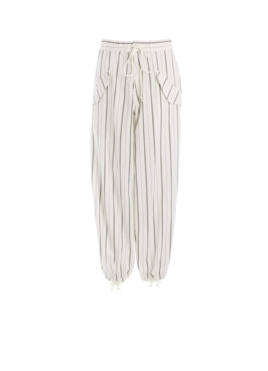 C/LI WASHER STRIPE DRAW STRING PANTS