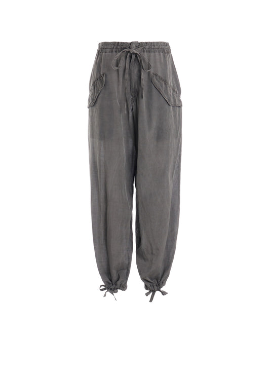 CUPRO/COTTON LAWN GARMENT DYED DRAW STRING PANTS