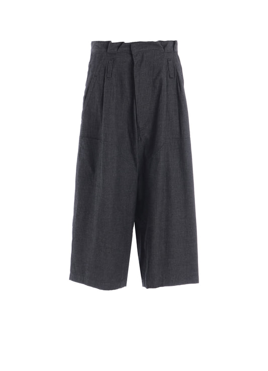 HERRINGBONE DENIM WAIST HALF PANTS