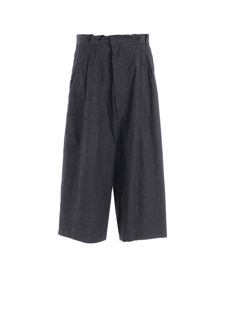 HERRINGBONE DENIM WAIST HALF PANTS