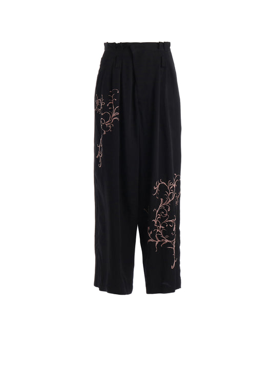 CU/ DUNGAREE TWILL BOTANICAL WIDE PANTS