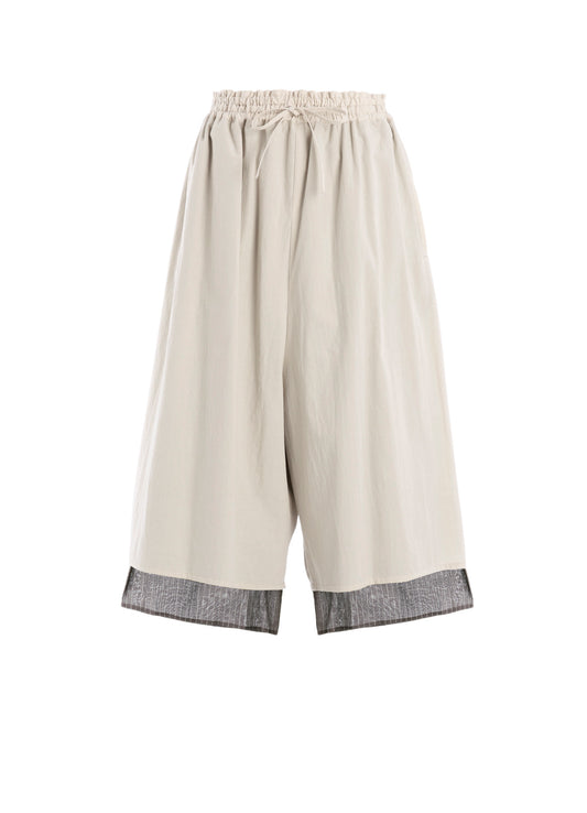 COTTON BROAD GATHERE DOUBLE PANTS