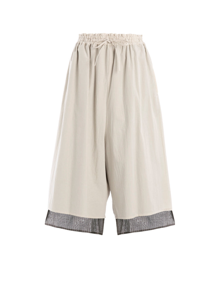 COTTON BROAD GATHERE DOUBLE PANTS