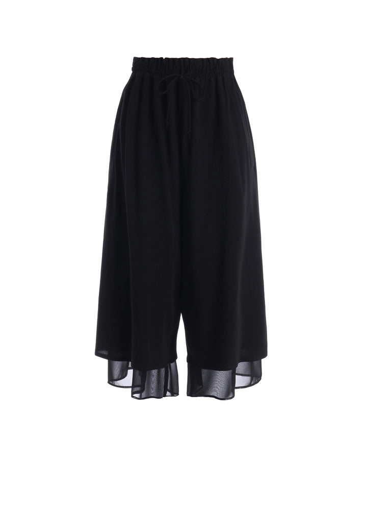 COTTON HARD TWISTED JERSEY GATHERED DOUBLE PANTS