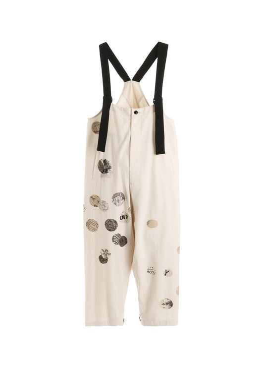 6OZ DENIM ANGEL DOT PRINT OVERALLS