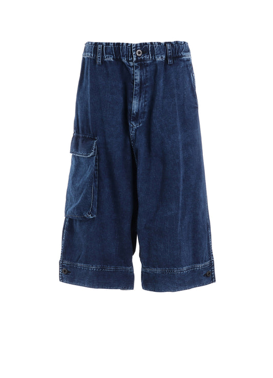 8OZ DENIM CHEMICAL WASH HEM CUFFS SAROUEL PANTS