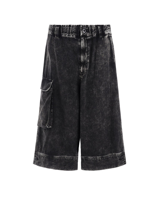 8OZ DENIM CHEMICAL WASH HEM CUFFS SAROUEL PANTS