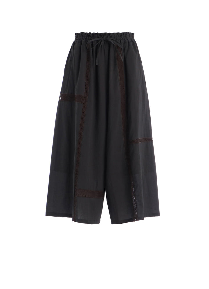 COTTON LACE PATCHWORK GATHER PANTS
