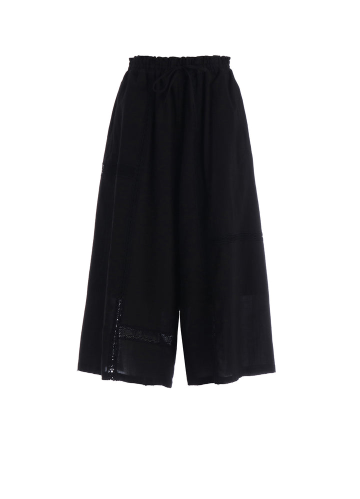 COTTON LACE PATCHWORK GATHER PANTS
