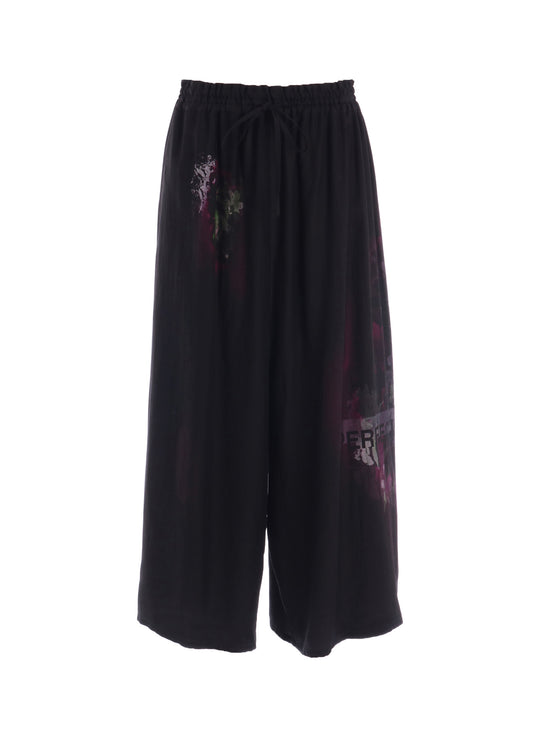 CUPRO/DUNGAREE TWILL GATHER PANTS