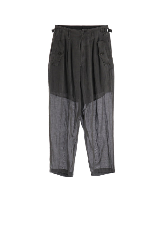CUPRO/COTTON GARMENT DYED 2 TUCK WIDE PANTS