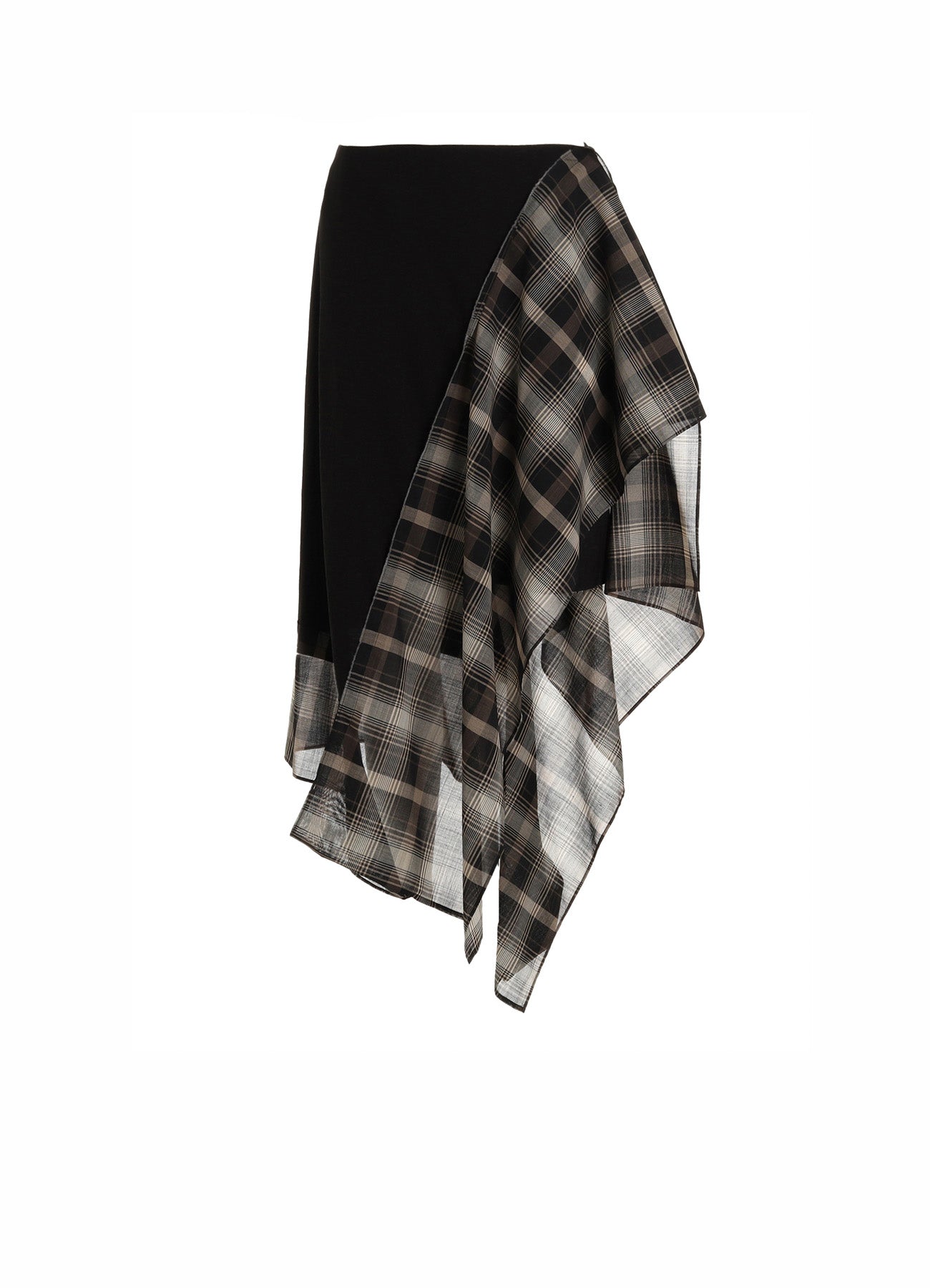 Yohji Yamamoto シースルスカート WOOL GABARDINE LEFT CLOTH SKIRT(XS Black): Vintage｜Special Price
