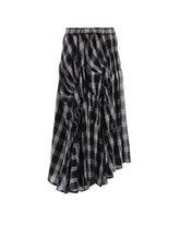 CUPRO SPUN PLAID GATHER SKIRT