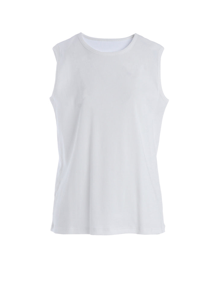 COTTON RIB OVERSIZED SLEEVELESS TEE