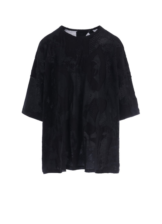 CRUSH JACQUARD ROUND NECK BIG TEE