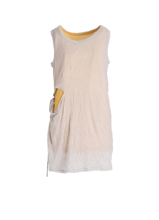 COTTON JERSEY DOUBLED SLEEVELESS TEE