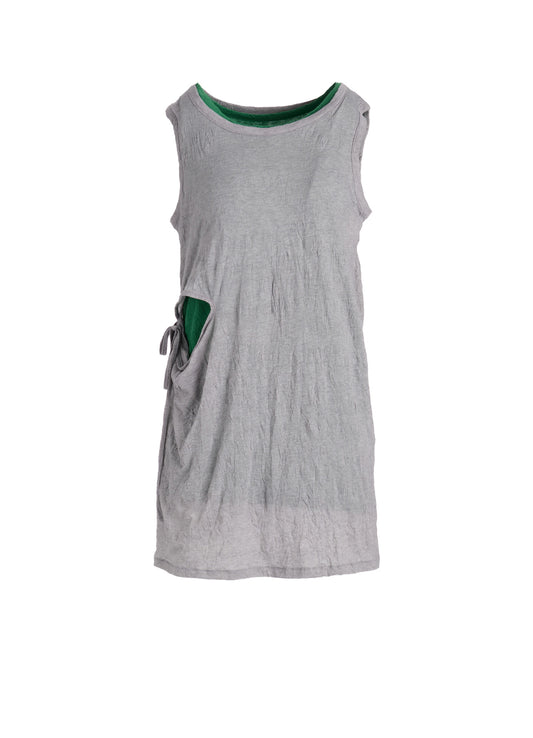 COTTON JERSEY DOUBLED SLEEVELESS TEE