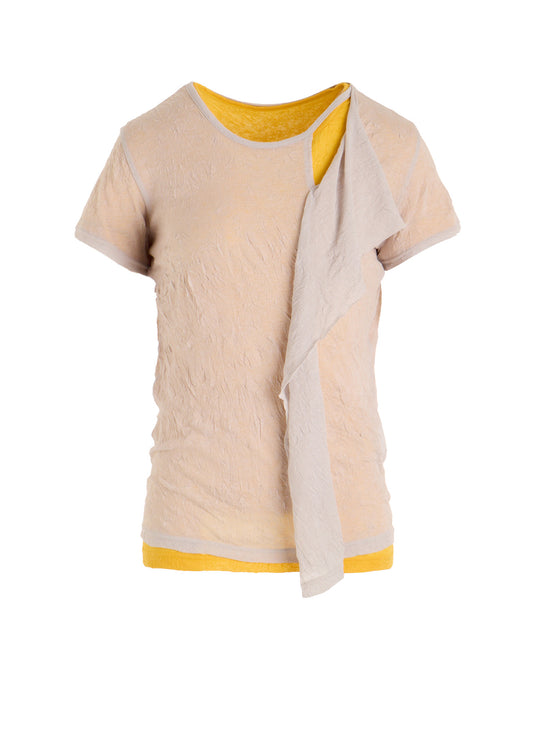 COTTON JERSEY DOUBLED SHORT SLEEVE TEE