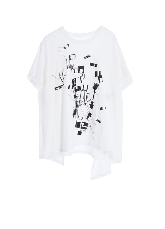 COTTON JERSEY MESSAGE PRINT SHORT SLEEVE TEE