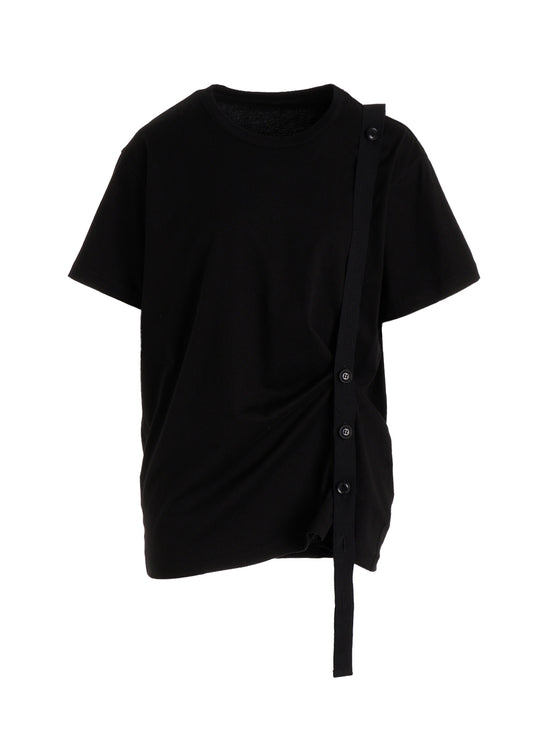 COTTON JERSEY BELTED HALF SLEEVE TEE