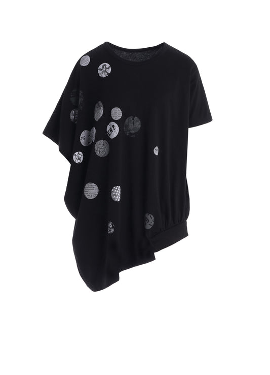 JERSEY ANGEL DOT PIGMENT PRINT ASYMMETRIC TEE