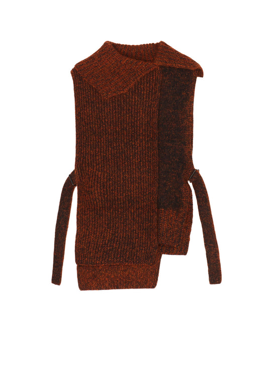 MOHAIR WOOL COMBINATION KNIT VEST