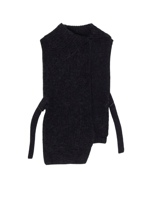 MOHAIR WOOL COMBINATION KNIT VEST