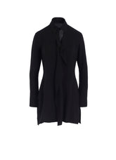 HARD-TWIST SERGE SHIRT WITH DRAPED FRONT PANEL