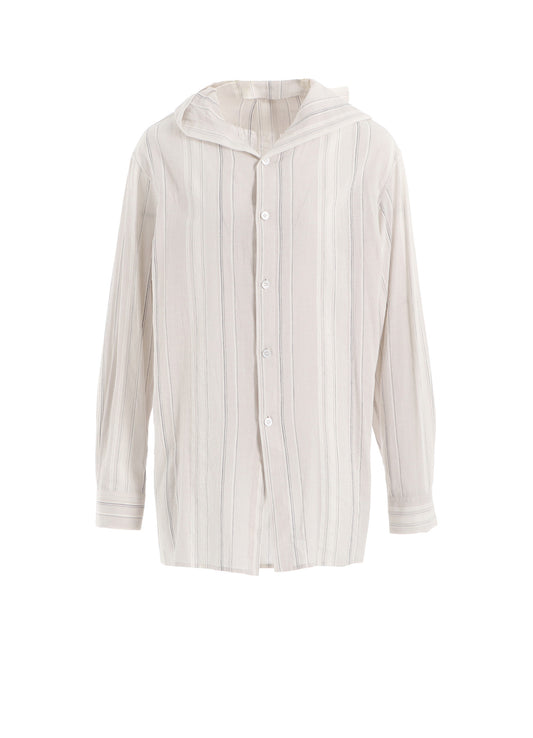 STRIPE SHRINK-FINISH SAILOR COLLAR BLUSE