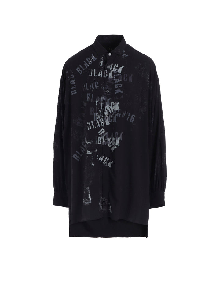 "BLACK" PRINT BIG BLOUSE