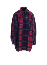 PLAID SHIRT COLLAR BLOUSE