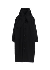 COTTON/FLAX MOLESKIN DETACHABLE HOODIE COAT