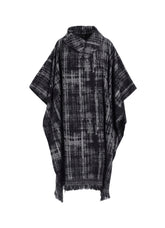 FADED PLAID JACQUARD CLOAK