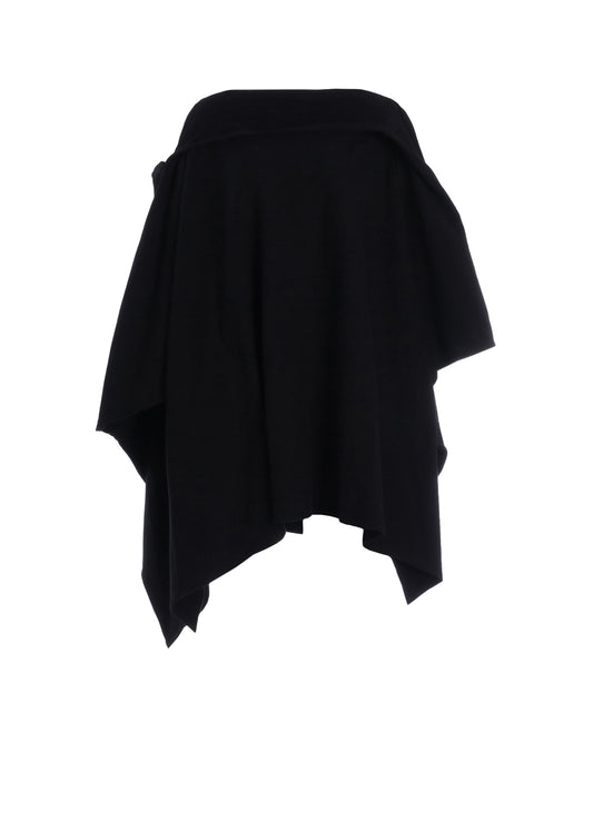 ASYMMETRIC COMBED FLEECE CAPE