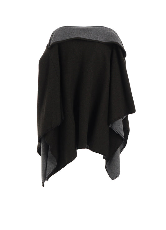 W/NY REVERSIBLE JERSEY ASYMMETERIC CAPE