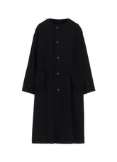 TOP VINTAGE FLANNEL COLLARLESS COAT