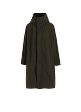 COTTON TWILL GARMENT DYE HOODIE COAT