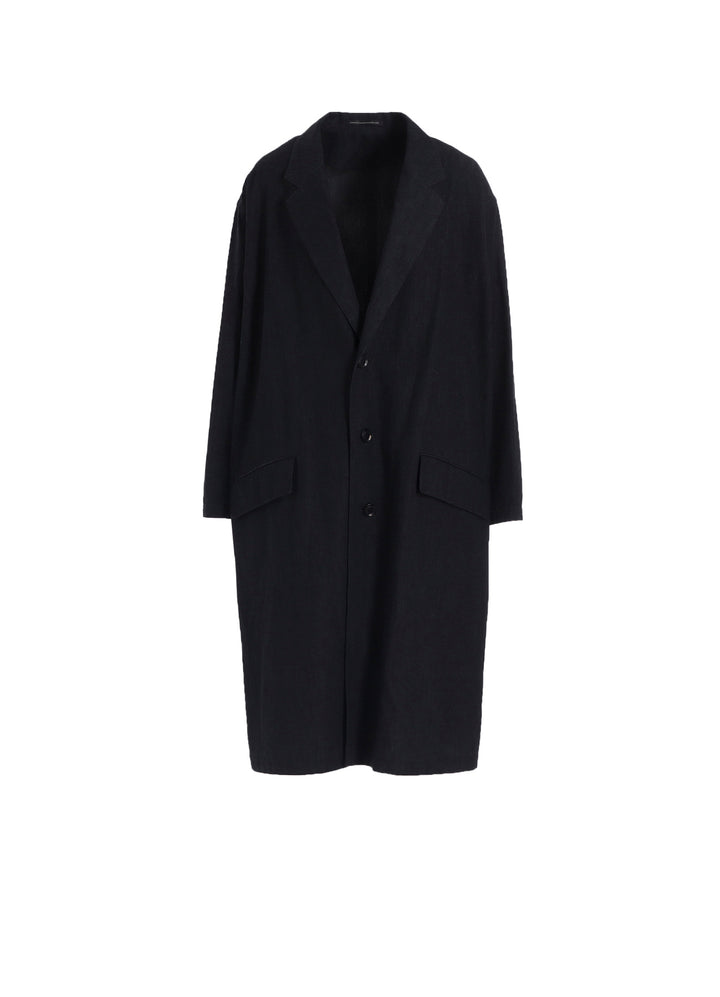 6OZ DENIM GARMENT FINISH 3-BUTTON TAILORED COAT